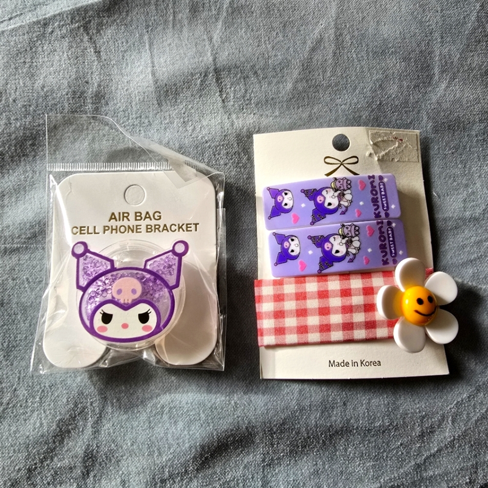 Kuromi Popgrip, Hair Clips & Flower Clip